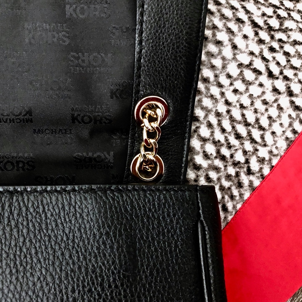 NEW MICHAEL KORS Black Leather Evening Bag - Picture 7 of 8